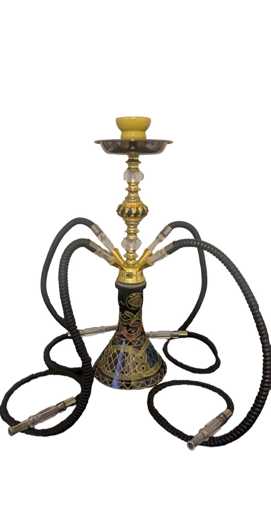 Four Hose Hookah Set Black